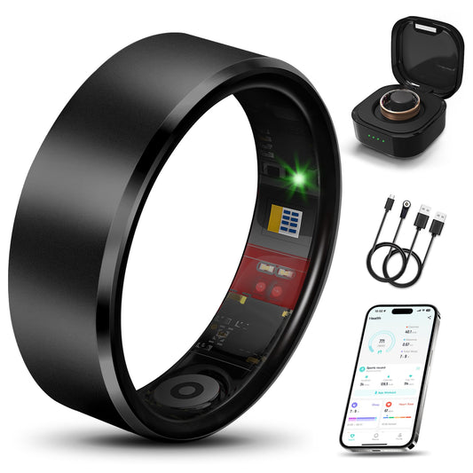 Milavan Smart Health Ring 2.0 for Women Men, Slim Scratch & Fingerprint Resistant Design,Efficient Chip Fitness Tracker, Monitor