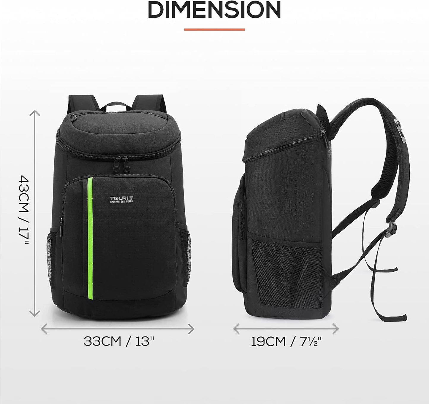 TOURIT Cooler Backpack 30 Cans Lightweight Insulated Backpack Cooler Leak-Proof for Men and Women