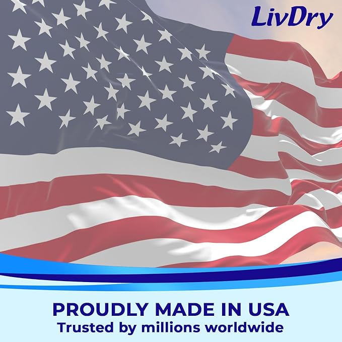 LivDry Adult Incontinence Underwear, Extra Absorbency Adult Diapers, Leak Protection, Medium, 76-Pack