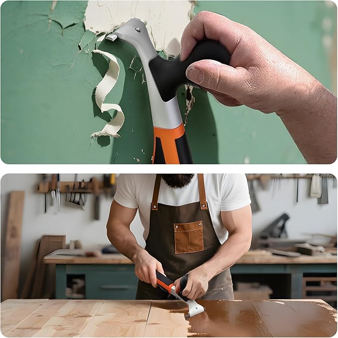 Premium Ergonomic Carbide Scraper - 2-1/2", Heavy-Duty Tool for Wood, Metal, Glass & Floors, Removal on Various Surfaces Dry Glaze, Stains, Putty, Scratches, Rust, Paint, Glue, Varnish, Resin - 65 mm