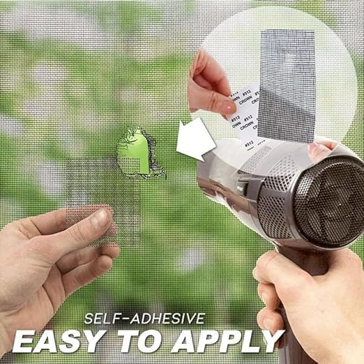 2024 New Strong Adhesive Screen Repair Tape - Window Screen Repair Kit, Adhesive & Waterproof Tape Fiberglass Repair Kit for Window Screen and Screen Door - Repair It Just 1 Second (Black)