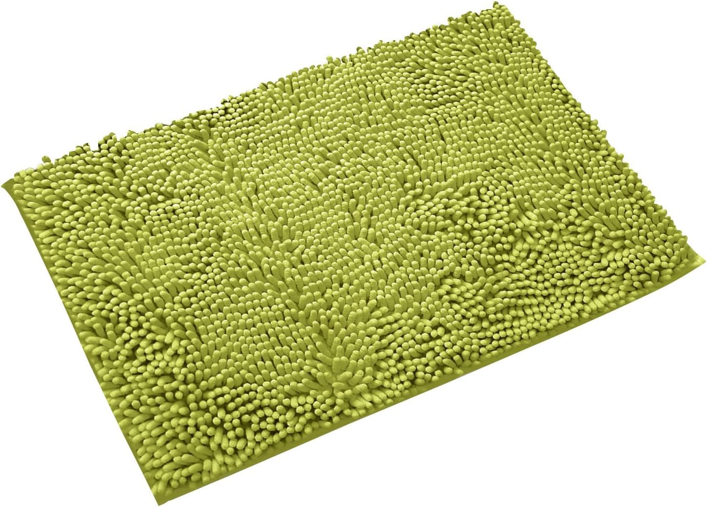 Non-Slip Bath Rug,Extra Soft Microfiber Bedroom Shag Carpet with Anti-Slip Backing,Water/Dust Absorbent Fast Dry Shower Mat,Sound Insulated Stairs Pad,Machine Washable (Lime Green,23 x 35 Inches)