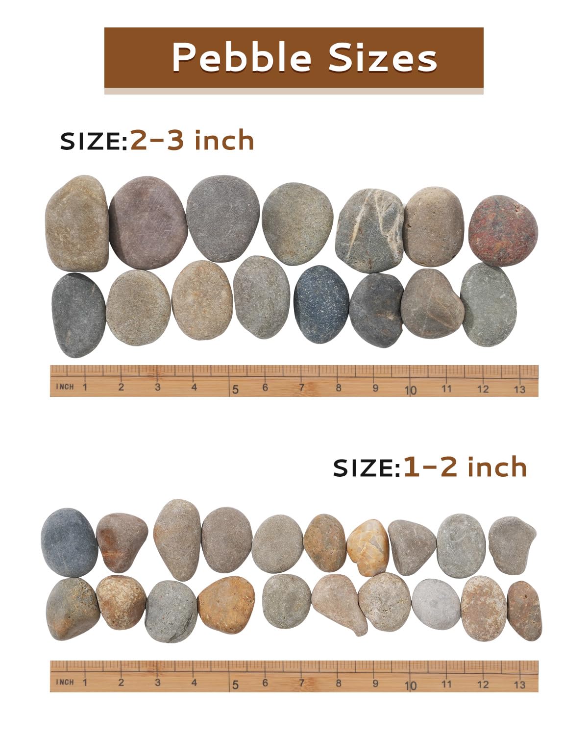 FAHAXIKI Natural River Rocks-10 lbs of Pebbles and River Stones,1-2 Inch Plant Rocks for Landscaping,Garden Paving,Crafting,Walkways,and Outdoor Decorative Stone,Mexican Beach River Rocks