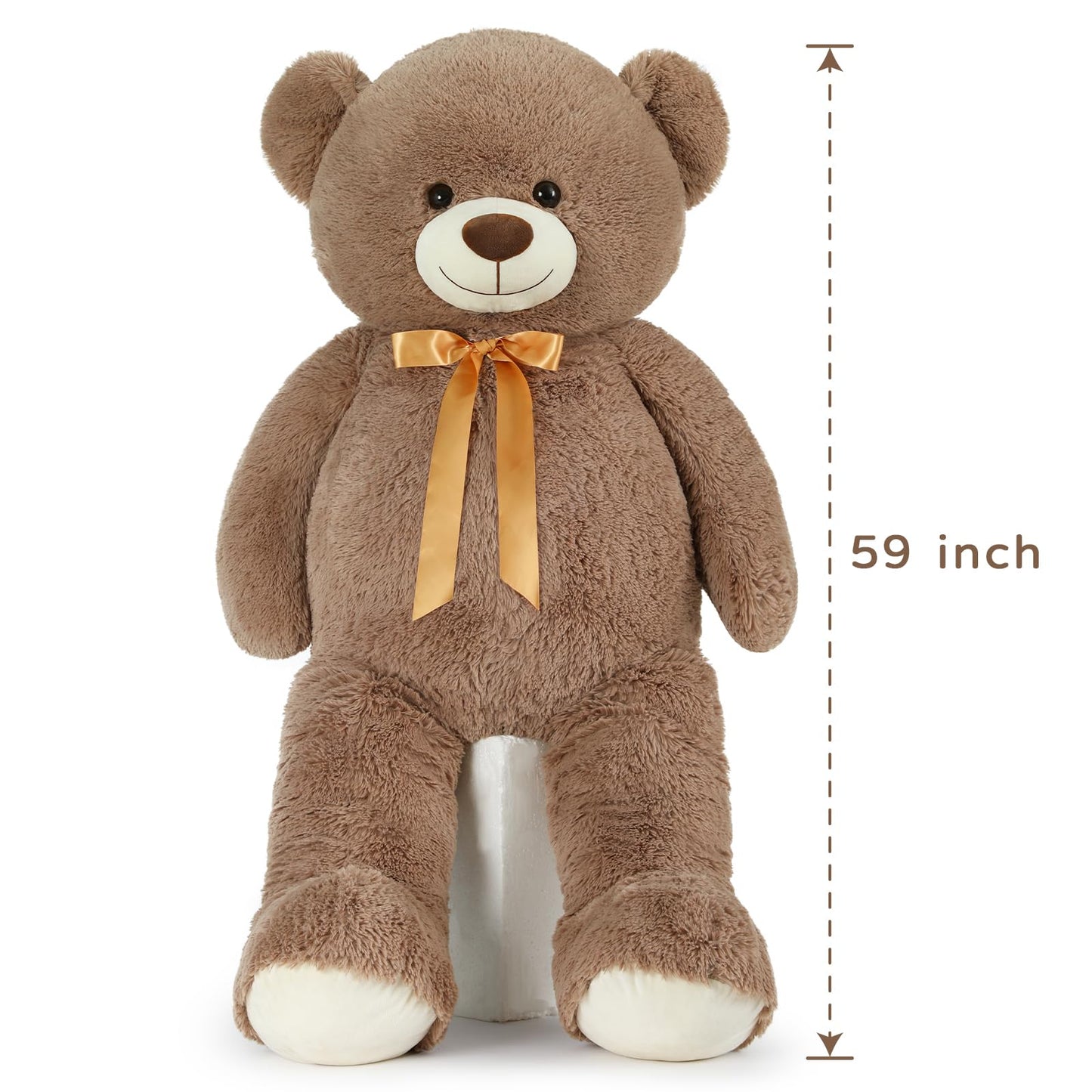 Tezituor 5ft Big Teddy Bear,Giant Brown Stuffed Animal 59 Inches,Life Size Teddy Bears for Girlfriend or Kids,Soft Bear for Valentines Day,Chrismas,Birthday Baby Shower