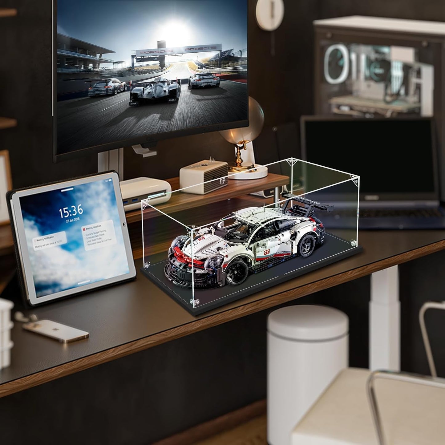 3MM Acrylic Display Case for 1:10 Scale Diecast Car Model Car Thickened Clear Acrylic Display Box for Lego 42096（21.65x9.84x7.09inch, 1:10）