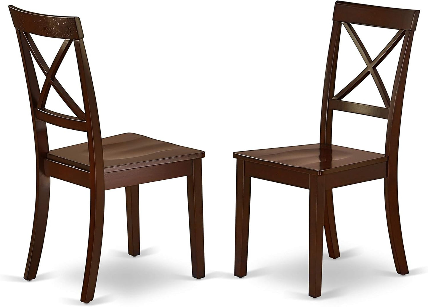 East West Furniture HBBO5-MAH-W 5 Piece Dining Set Includes a Round Dining Table with Pedestal and 4 Kitchen Chairs, 42x42 Inch, Mahogany