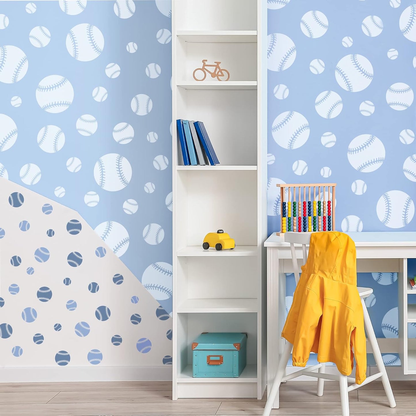 NAKLEO Painting Stencils Set for Kids, 5 Pcs Templates 3.5" to 13.4" Baseball Ball Match, Plastic and Reusable Drawing Stencils, Children Room Decor, Craft DIY Wall Furniture