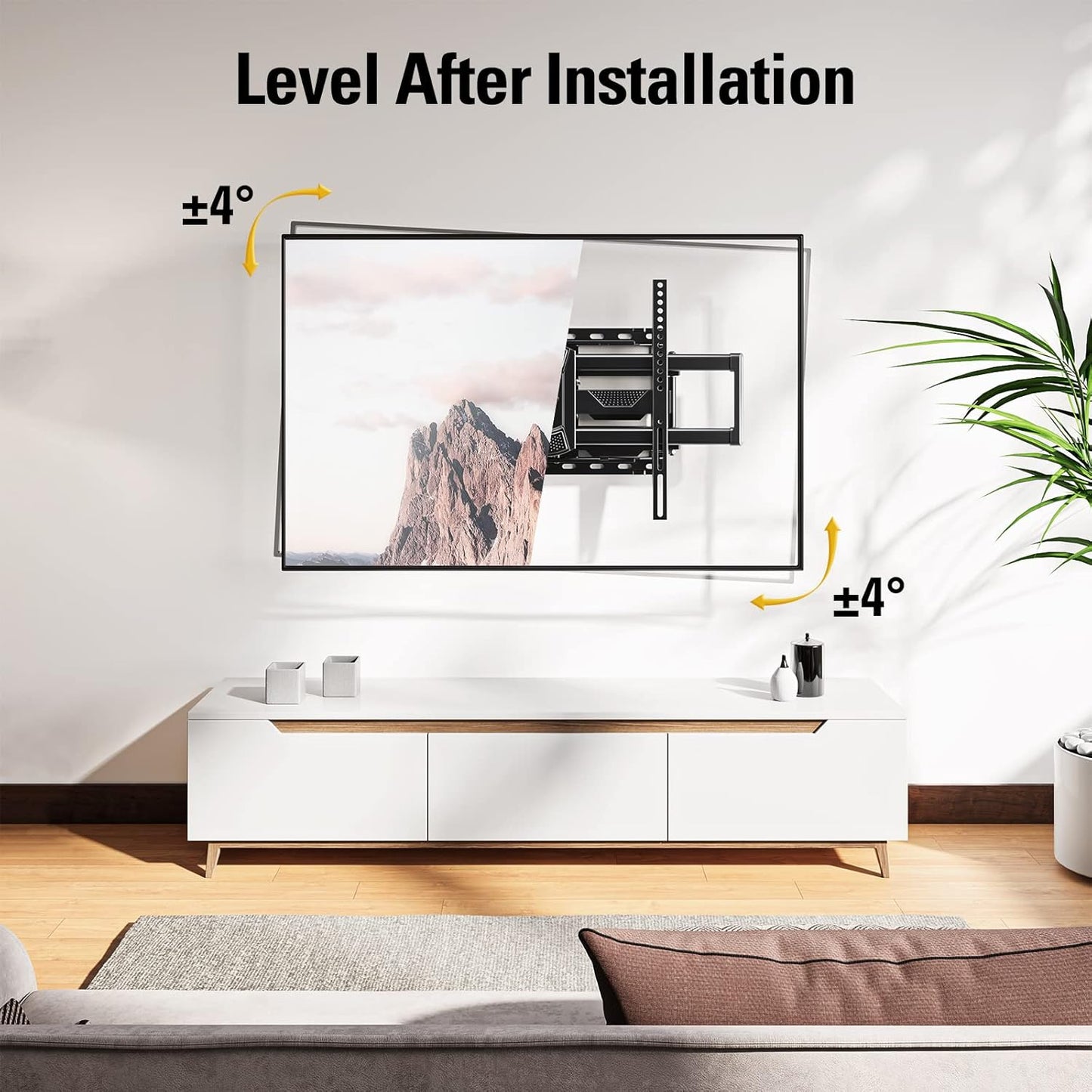 Mounting Dream UL Listed TV Wall Mount for Most 42-84 Inch TV, Full Motion TV Mount with Swivel and Tilt, Wall Bracket with Articulating Dual Arms, Fits 16inch Studs, Max VESA 600X400 mm, 100 lbs