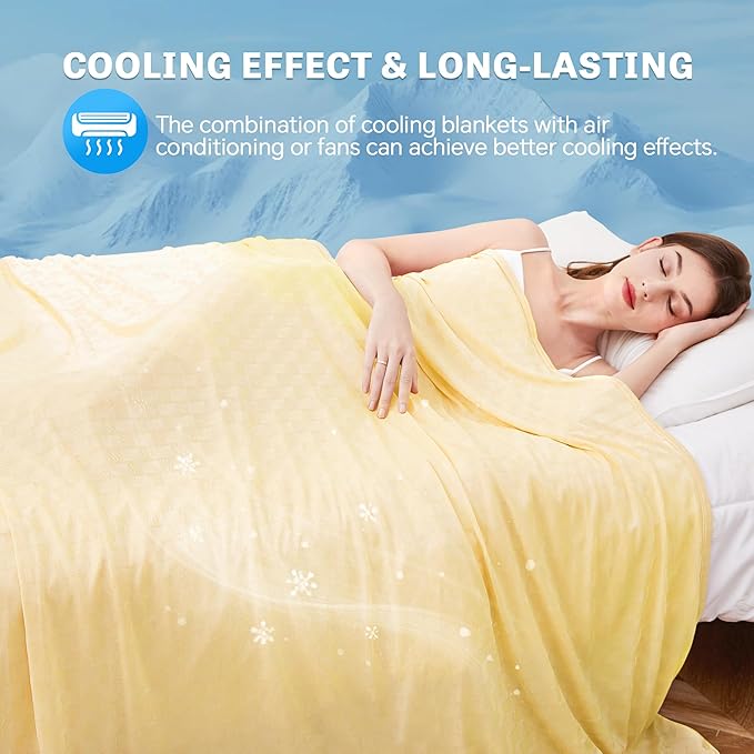 AmyHomie Cooling Summer Blanket with Double Sided Cold Effect, Breathable, Lightweight, Arc-Chill Q-Max>0.5 Cool Fiber, for Hot Sleepers Night Sweats, Dark Gray Checkered, 90"x90"Queen Size