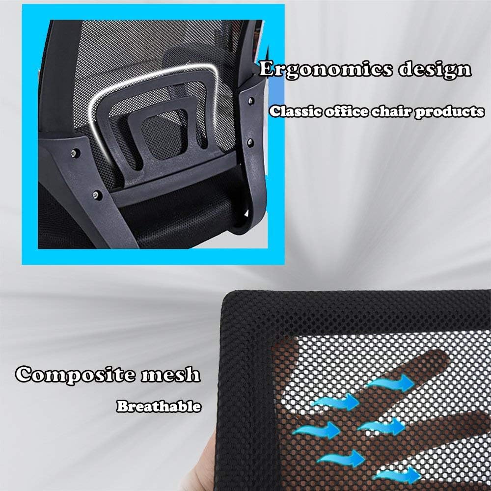 BestOffice Mesh Computer Back Support Modern Executive Adjustable Task Rolling Swivel Chair for Women,Men(2 Pack) (Black)
