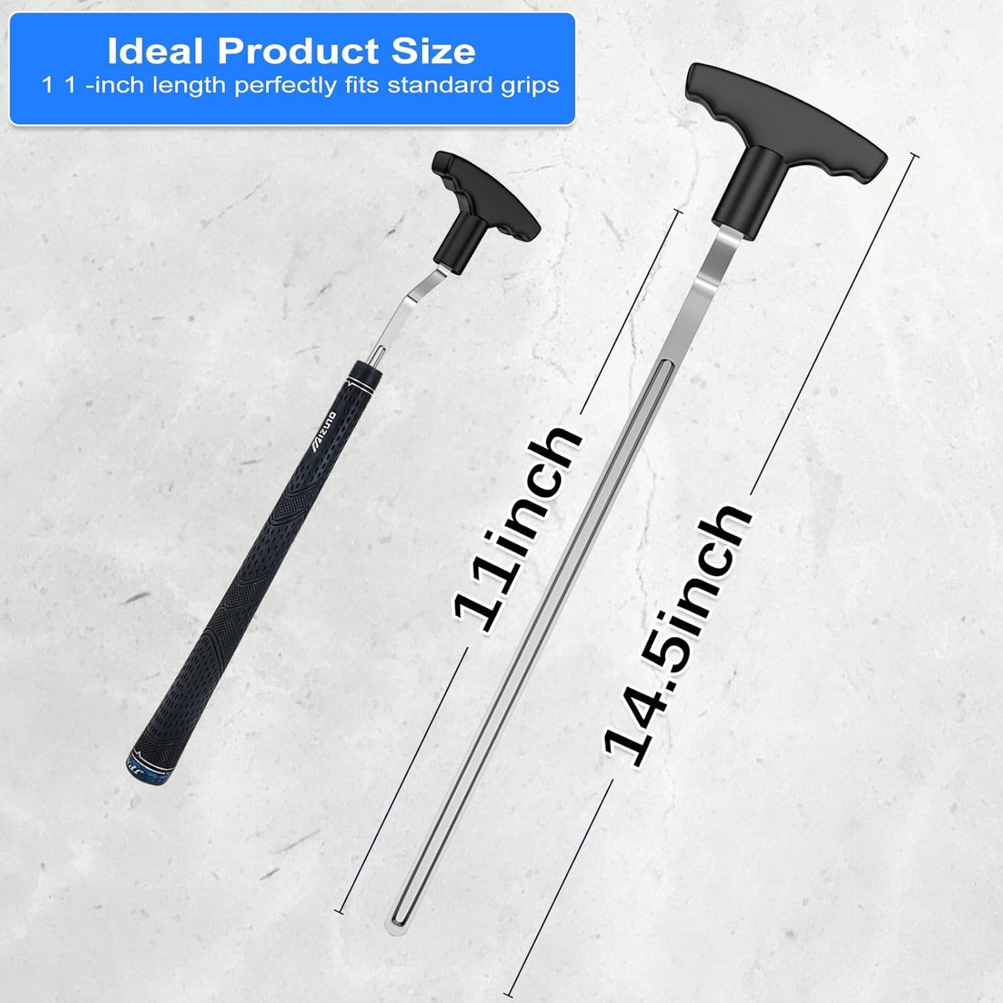 Golf Grip Removal Tool, V-Groove Golf Grip Remover Saver Gripping Tool 11" for Standard Length, Saves Old Golf Grips