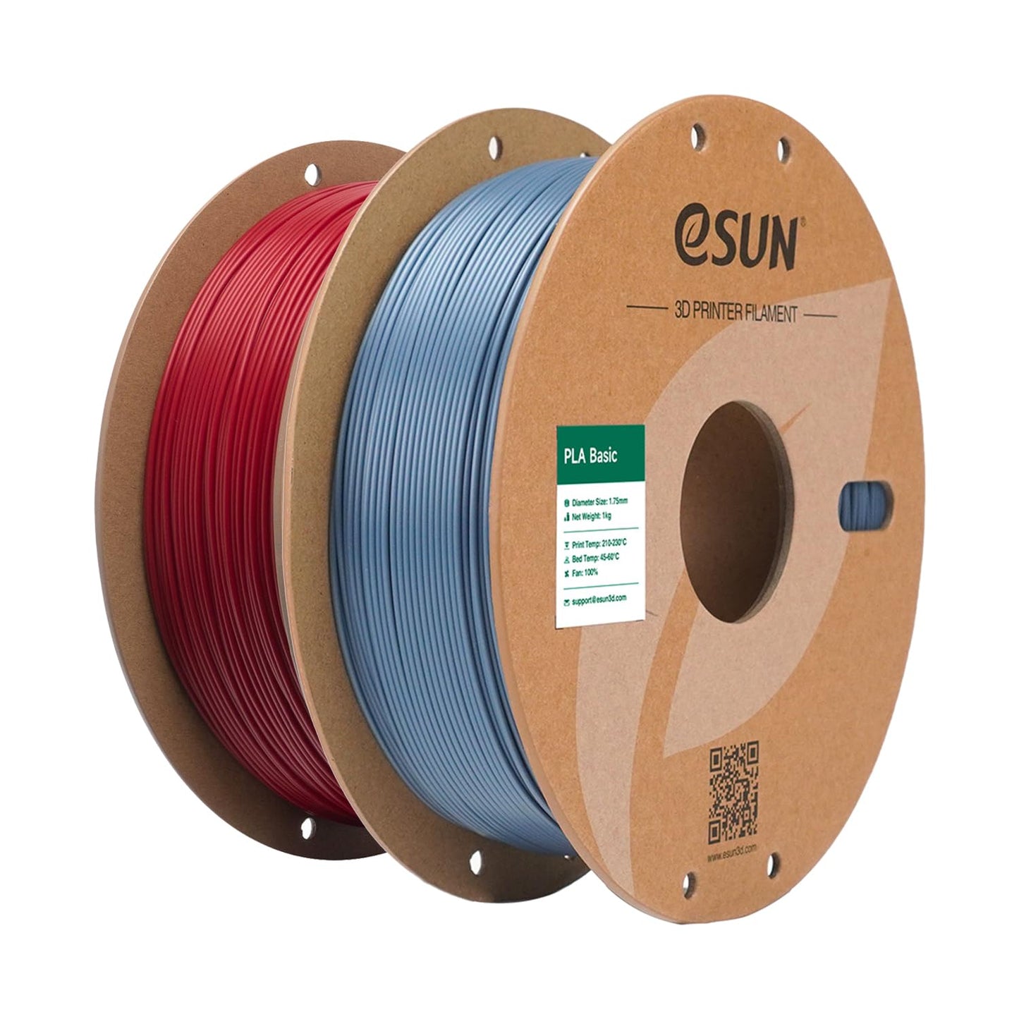 eSUN PLA Basic Filament 1.75mm, 3D Printer Filament High Speed PLA for Fast Printing, 1KG Spool, 2 Spools 3D Printer Filament, F