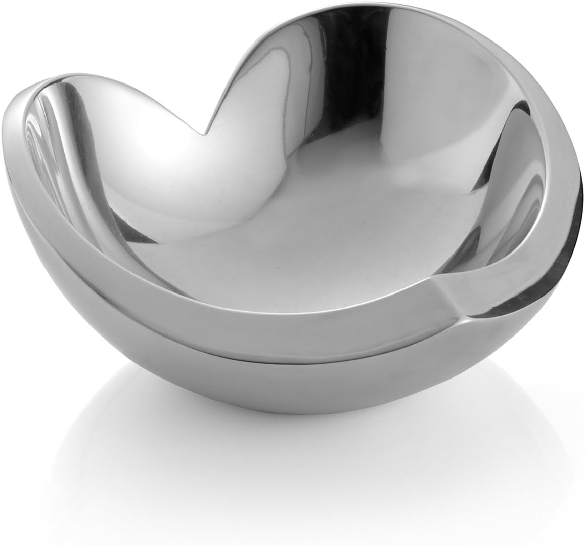 Nambe Alloy Classic Love Bowl, Heart Shaped Modern Design, For Wedding, Anniversary, Valentine’s Day, Oven Safe, Ring Dish, Decorative Trinket Tray, Designed by Sean O'Hara (4.5")