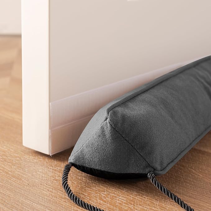 Sunolga Door Draft Stopper Blocks Hot and Cold Air with Removable Washable Cover for Bottom of Door, All-Season Seal for Noise, Light, Dust, Door Sweep for Gaps Up to 3", Home Essentials, 38", Gray