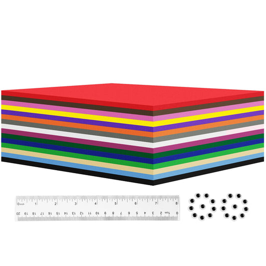 60 Pack EVA Foam Sheets, 12 x 8 Inch, 1mm Thick, Assorted 15 Colors Crafting Sponge Foam Paper for Scrapbooking and DIY Craft Projects