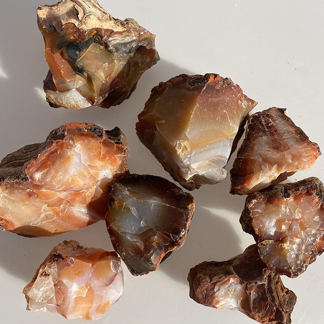 Carnelian Raw Crystals, Large 1.25-2.0" Healing Crystals Natural Rough Stones Crystal for Tumbling, Cabbing, Fountain Rocks, Decoration, Polishing, Wire Wrapping, Wicca & Reiki