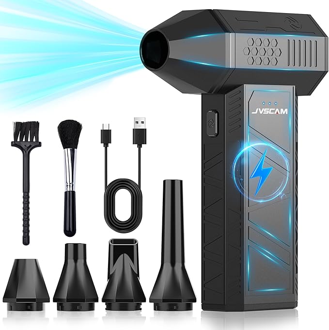 Compressed Air Duster - Electric Air Duster with Brushless Motor - 3 Gear Adjustable Cordless Air Blower - Rechargeable Air Duster for PC, Keyboard, Car, Outdoors, Home (X3)