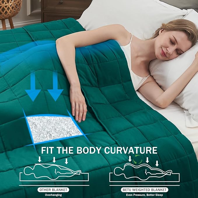 Green Weighted Blanket for Adults 20lbs, 88"x104", King Size Cooling Heavy Throw Blanket for 130-220lbs, Microfiber Soft Thick Big Blankets Weighted Comforter Gift for Sleeping