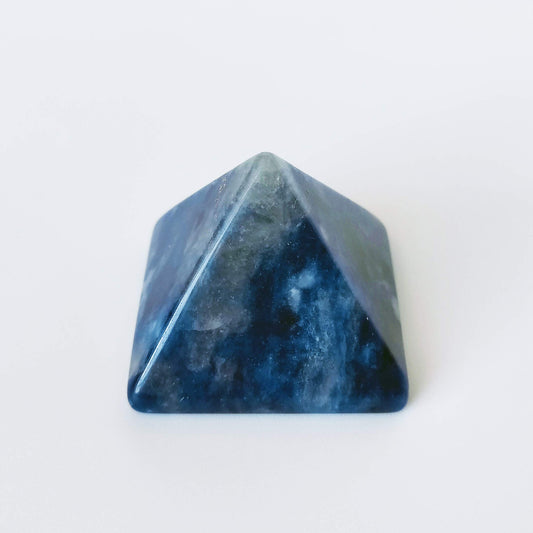 Crystal Pyramid of Natural Blue Sodalite Chakra Healing Stone, 1.5 inch