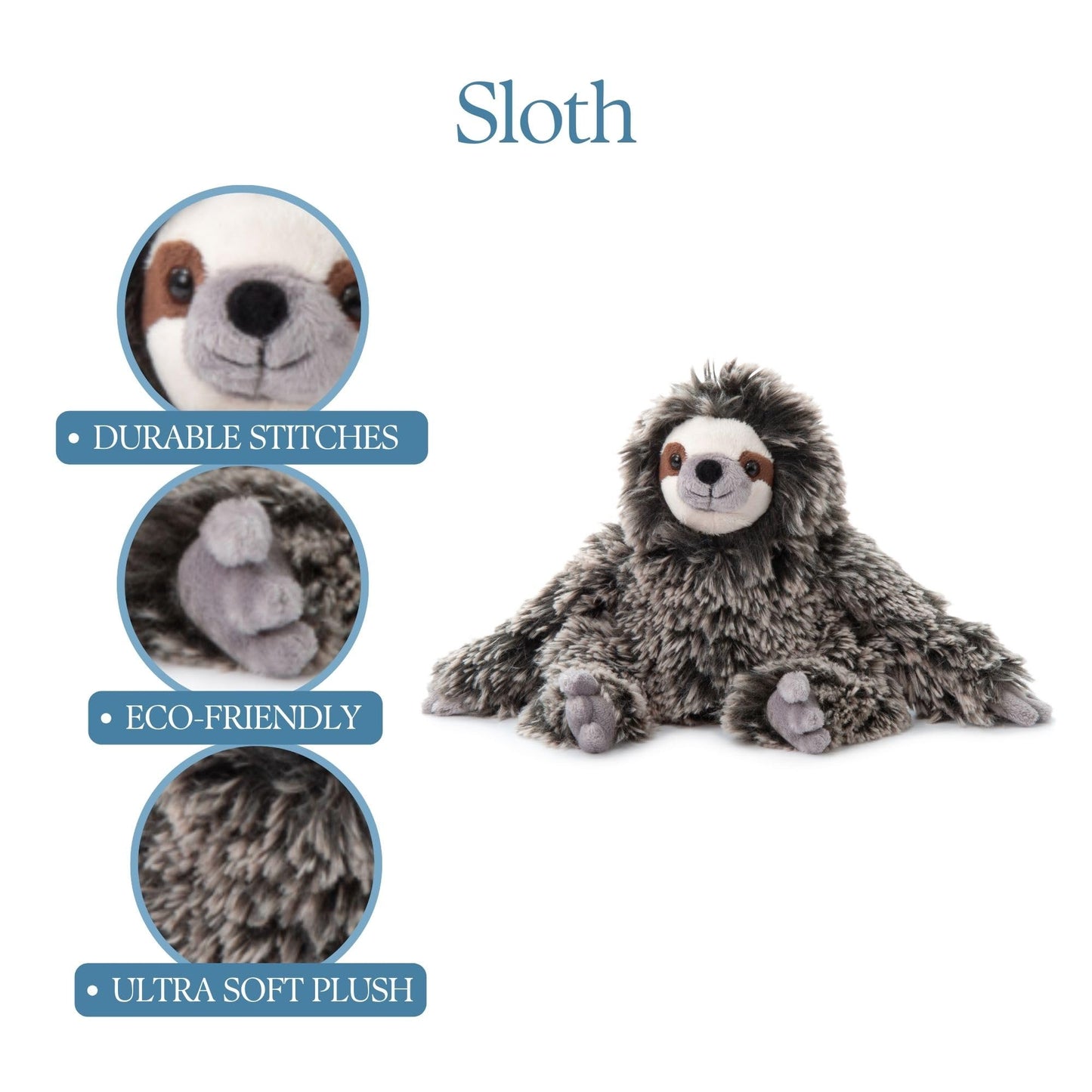 The Petting Zoo Sloth Stuffed Animal, Gifts for Kids, Wild Onez Zoo Animals, Sloth Plush Toy 13 inches