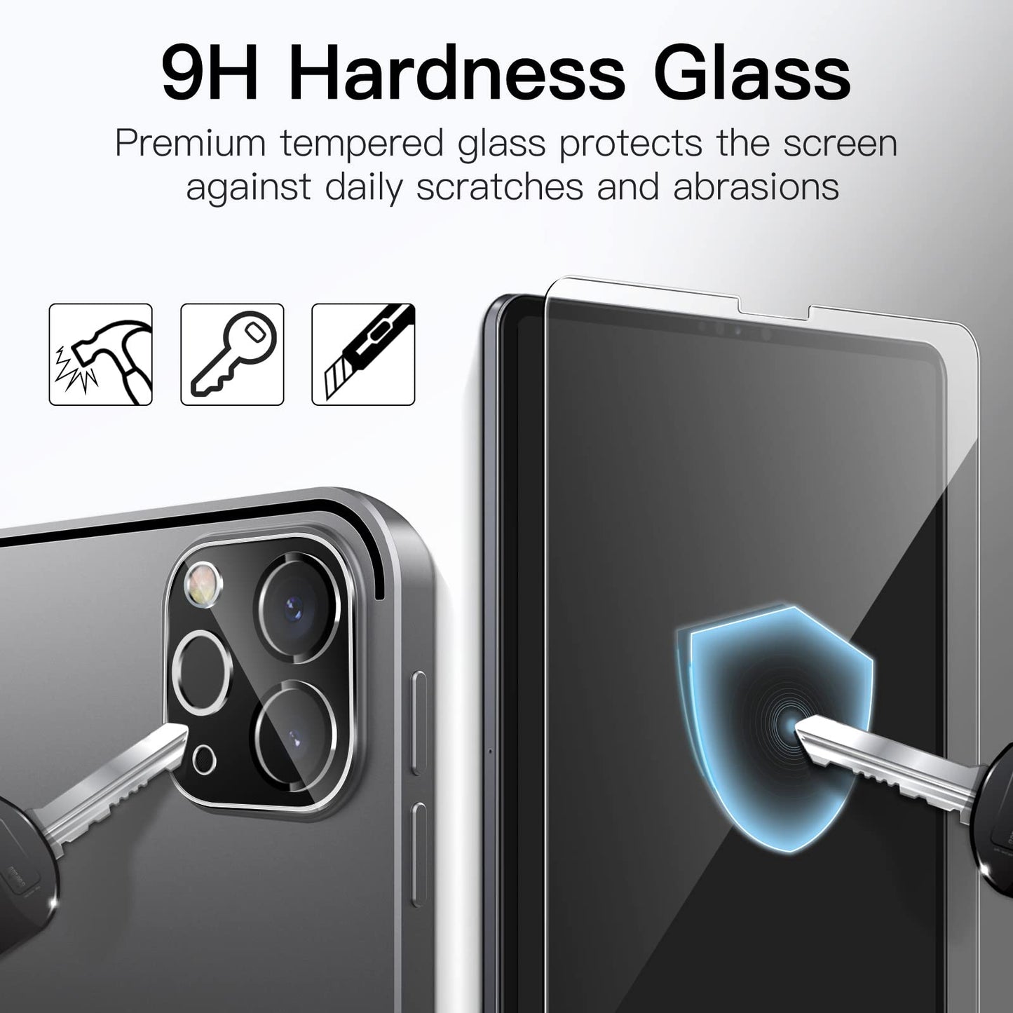 Jetech Screen Protector For Ipad Pro 12.9-Inch, 2022/2021/2020 (6Th/5Th/4Th Generation) With Camera Lens Protector, Tempered Gla
