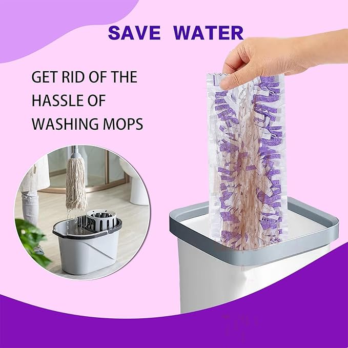 Disposable Mopping Pad Refills for Swiffer PowerMop Multi-Surface Mop and S.wiffer PowerMop Wood Mop, Spray Clean Pads Replacement (Purple -10)