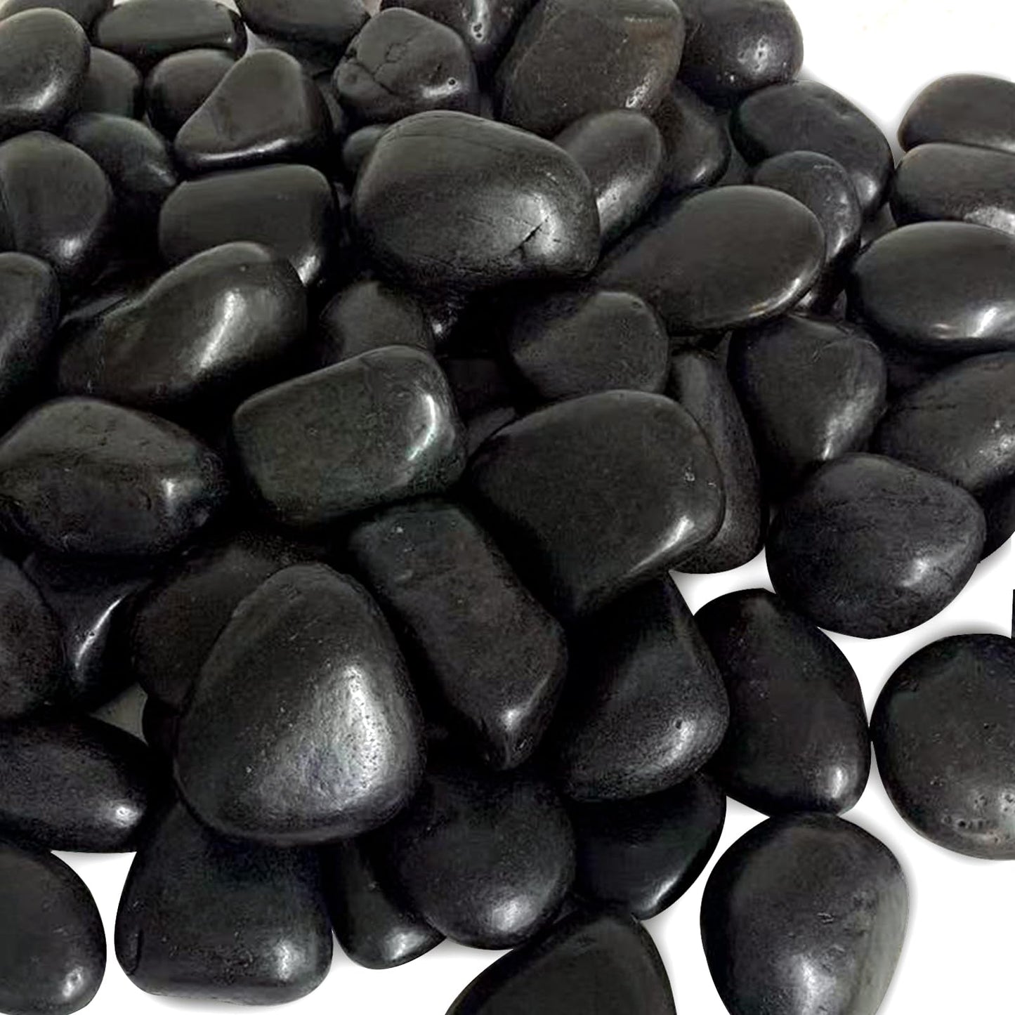FANTIAN 40 Pounds Black Natural River Pebbles – 2-3 Inch Decorative Black Ornamental River Pebbles for Garden Landscaping, Home Décor, Outdoor Paving, Fountain Decoration