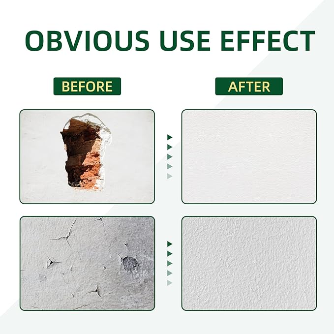 Drywall Repair Kit | 500g Safe Wall Mending Agent | 6pcs Wall Patches | Reusable Frosted Block | Scrapers | Easy Hole Filling for Aluminum, Metal, Plaster, Sheetrock & Ceiling
