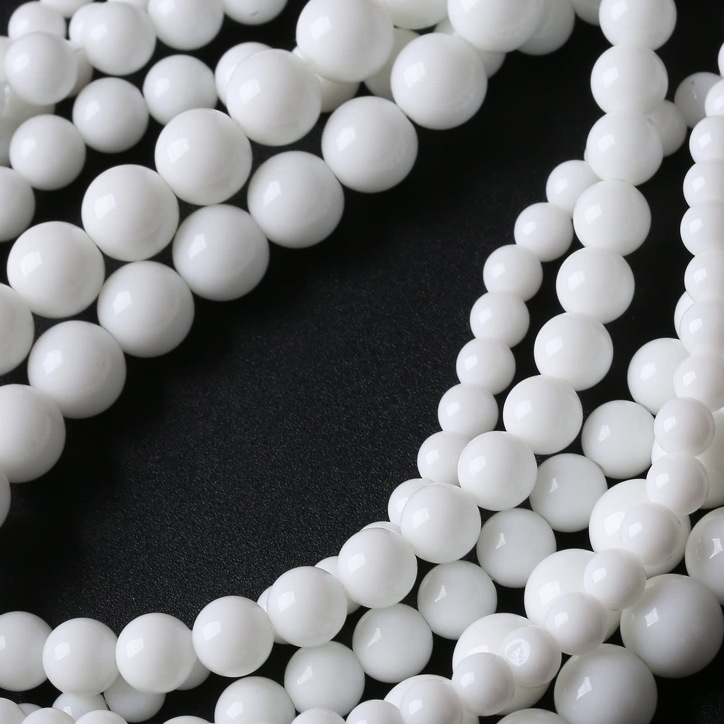 36PCS 10MM Natural White Agate Stone Beads Round Shape Suitable for Jewelry DIY Bracelet 15 Inches