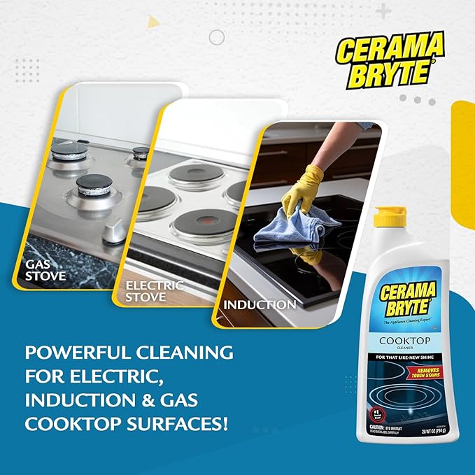 Cerama Bryte Cook Top Cleaner 18 oz 2-Pack & 16 oz Stainless Steel 2-Pack