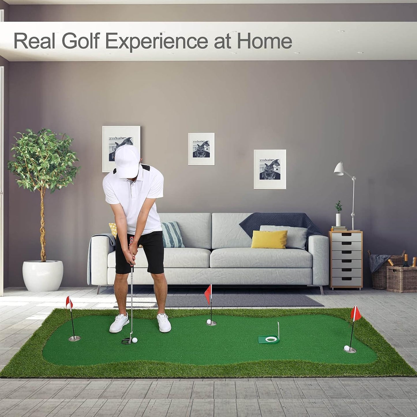Golf Putting Green, Practice Putting Green Mat, Large Professional Golfing Training Mat for Indoor Outdoor…