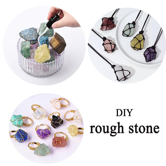 Crystals and Healing Raw Stones, Natural Gemstone Raw, 6PCS Crystals Constellation Sets for Gifts, Yoga Meditation (Libra)