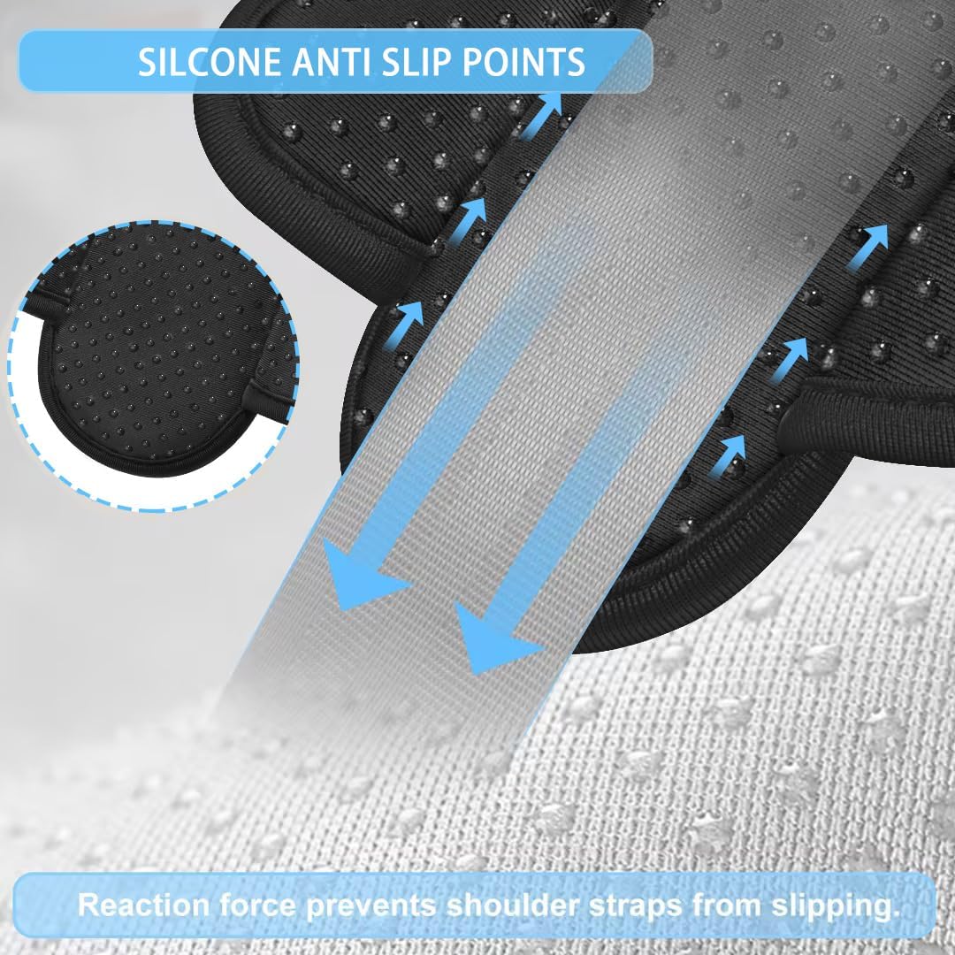ZINZ 2-Pack Universal Shoulder Pad with Ultra Thick Cushion for Bag Luggage Bag Crossbody, Plus Long & Anti-Slip & Breathable,Drak Grey