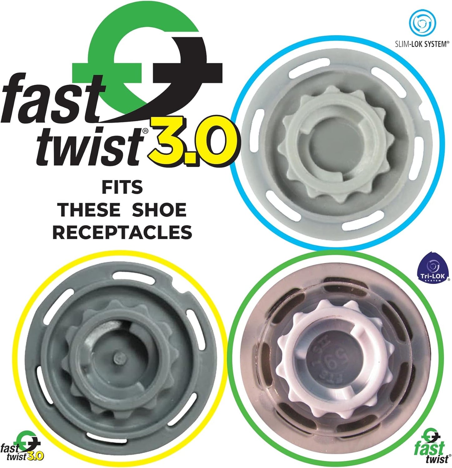 Softspikes Tour Flex Pro Golf Cleats Fast Twist 3.0-18 Replacement Spikes - Green/Charcoal - Also Fits Tri-Lok, Slim-Lok, and Tour Lock Cleat Insert Systems