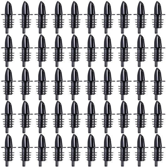 Potchen 100 Packs Pour Spout for Liquor Bottles Flow Pourers Pour Spouts for Bars Clubs Pubs Restaurants Coffee Shops and Home(Black)