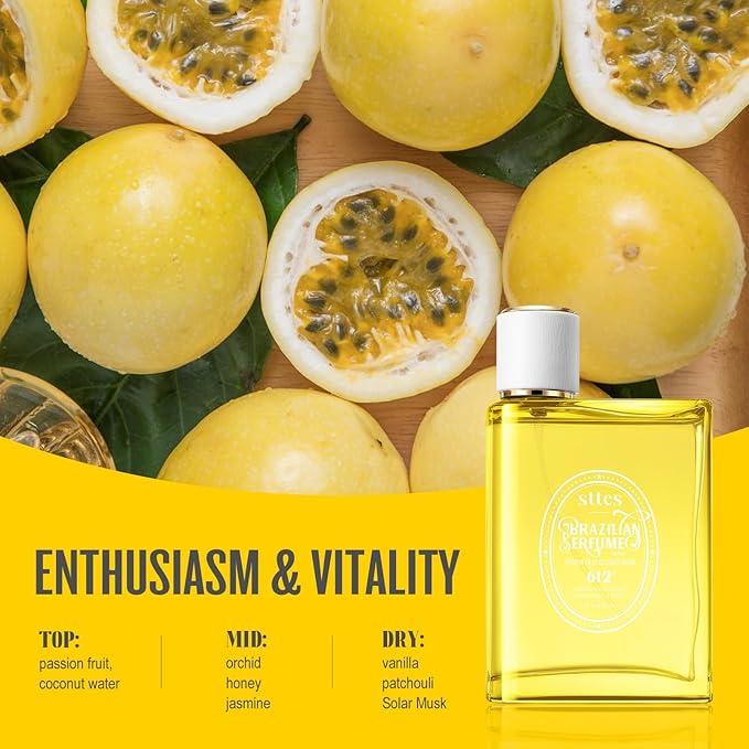 Sttes Perfume 612#（PASSION FRUIT COCONUT WATER） - Eau De Perfume 100ml (3.4fl Oz) Flower Fruit Gourmet tune (PASSION FRUIT +COCONUT +vanilla)