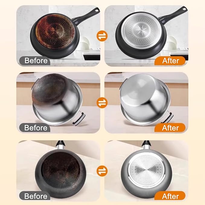 Burnt Pan Cleaner, Safe & Easy Application, 260g, Cookware Degreaser Paste, Cookware Deep Cleaning Paste, Stubborn Oil Removal, Powerful Degreasing Formula, for Stove, Oven, Grill, Cooktop, Microwave