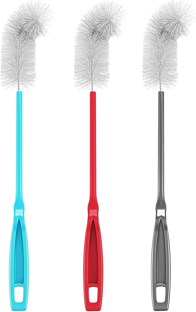 Konex 16 inch Long All-Round Bottle Cleaner Brush for Baby, Beer or Wine Bottles, Wine Glasses, Travel Mugs, Stanley Cups, and Camp Mugs. Long Bottle Brush (3 Pack)