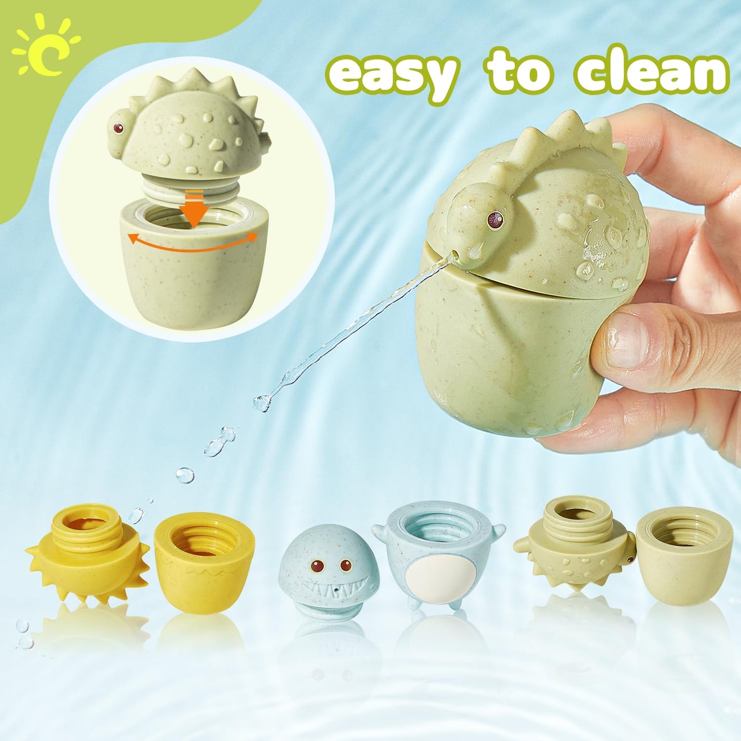 AMCHSURI Animal Bath Toys with Floating Boats for Toddlers 1-3, 15 PCS Mold Free Bathtub Toy for Infants 6-12 Months, Eco-Friendly Non Toxic Water Table Toys