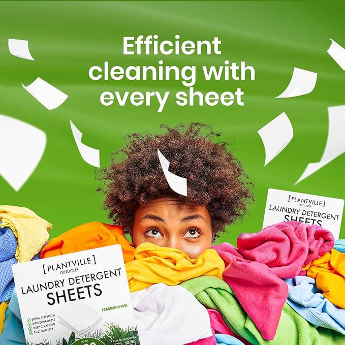 Natural Laundry Detergent Sheets - Eco-friendly Plant Based Liquidless Laundry Strips - Perfect For Home, Dorms, Travel & Camping