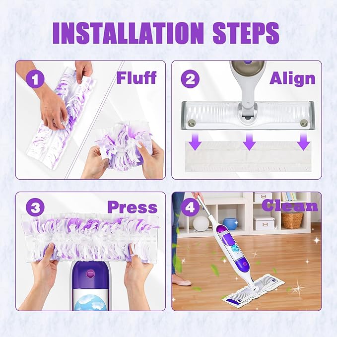 36 Pack Power Mop Refill Pads for Swiffer PowerMop - Mop Pads Refills for All Multi-Surface Hardwood Floor Cleaning, 12 Layers Thickened Durable | Super Absorbent | Stickiness