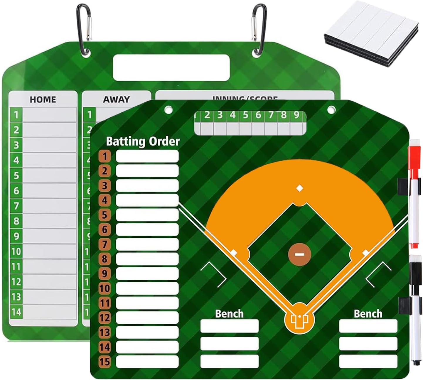 Magnetic Baseball Lineup Board | Baseball Dry Erase Coaching Broad | Softball Lineup Cards Marker Boards | Baseball Clipboard for Coaches | Baseball Lineup Board for Dugout