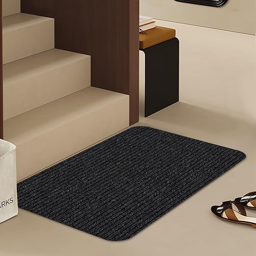 Stair Treads for Wooden Steps Carpet, Non-Slip Stair Runner Indoor Outdoor Stair Tread Mats Covers Pads, 19" x 31"Matching Landing Step Runner for Elders, Kids and Dogs (19" x 31", Black)