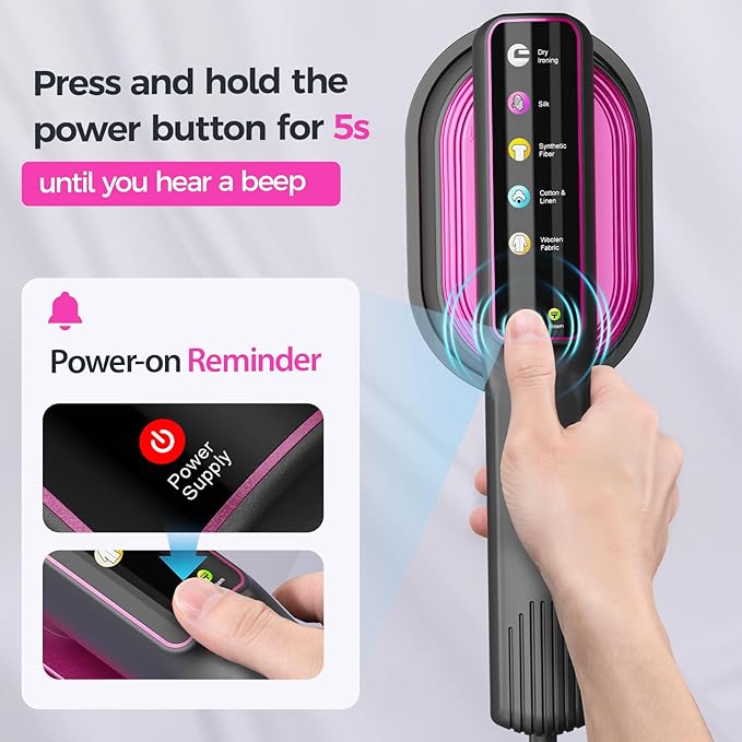 Travel Steamer for Clothes, 1200W Portable Steamer ＆ Iron 2 In 1, 13s Heat Up, LED Touch Display with 5 Modes, Large Ceramic Heat Panel, 110ml Tank, Garment Steamer for Home and Travel 𝟏𝟏𝟎𝐕
