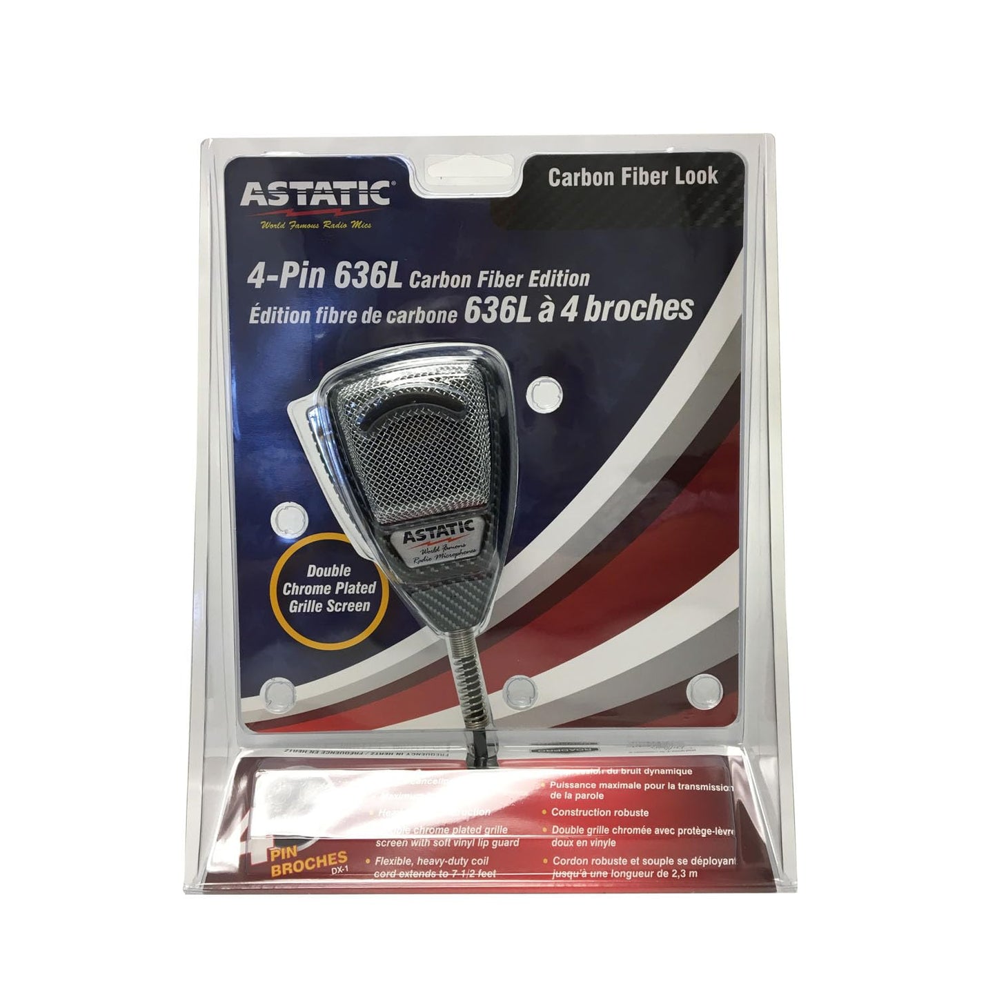 Astatic 302636Lcf 636L Noise-Canceling 4-Pin Cb Microphone, Xlr, Black