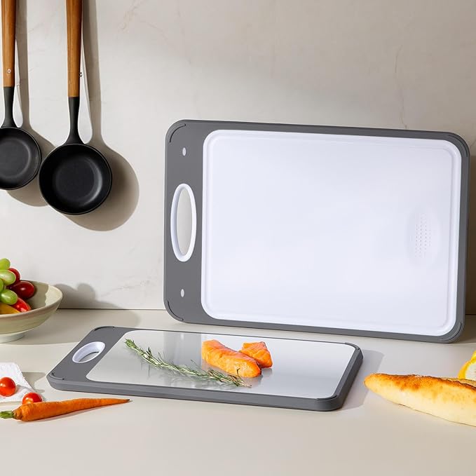 2 in 1 Stainless Steel Cutting Board with Handle 2 Packs Father Day Parents Papa Stepdad Pappy Poppy Pawpaw Who Want Nothing Everything Future Groom Bride Law Christmas Xmas Happy Birthday Gifts Ideal