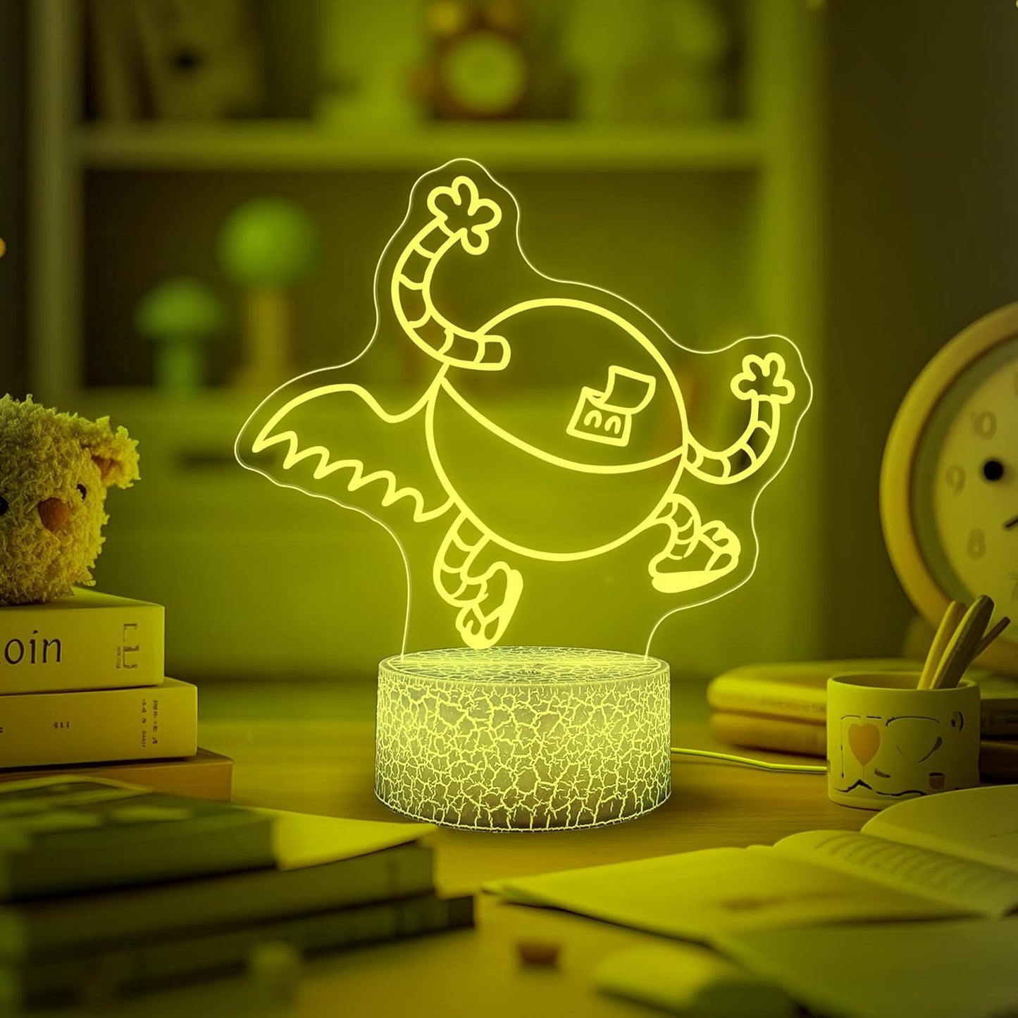 Officially Licensed Dog Man Night Light - Lightning Dude LED Glow Light with Removable 7 Colors Base, Kids Bedroom Decor Bedside Lamp, Night Light for Kids, Christmas Birthday Gifts for Boys & Girls