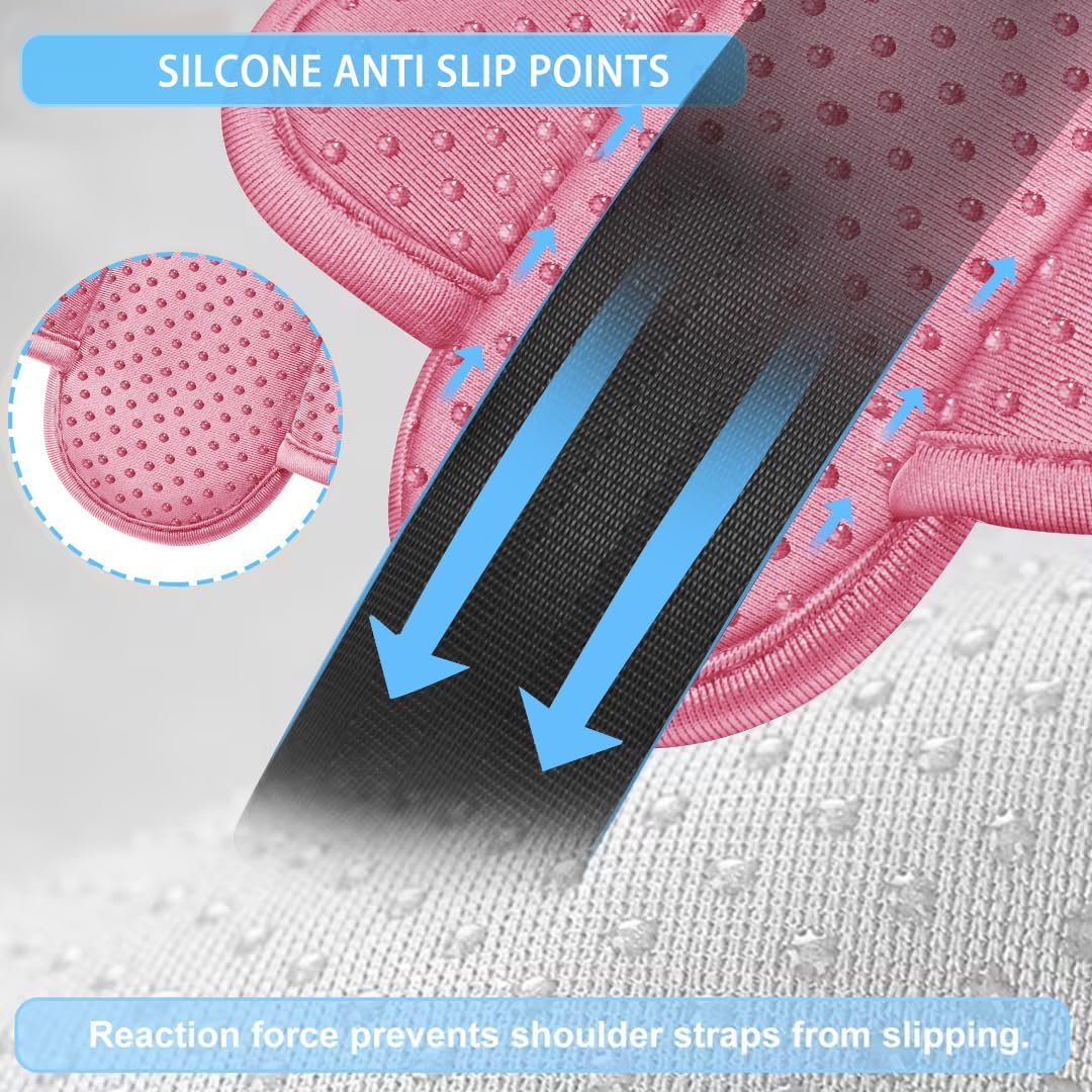 ZINZ 2-Pack Universal Shoulder Pad with Ultra thick Cushion for Bag Luggage Bag Crossbody, Plus Long & Anti-Slip & Breathable,Pink-2Pack