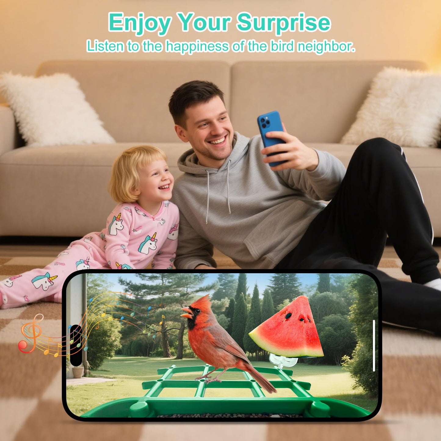 Smart Bird Feeder with Camera,AI Identify Birds Species,Auto Record 2K Birds Video in Backyard Garden,Live View,Instant Notifications，Solar Powered Charging,Ideal Gift for Family and Bird Lovers