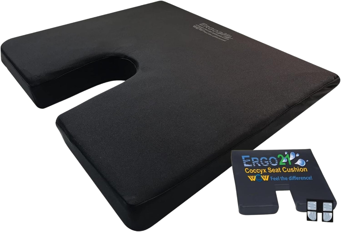 LiquiCell Coccyx Seat Cushion, Aid for Tailbone Pain Relief, Sciatica Pain, Back Support | Donut Like Butt Pillow for Long Hours Sitting at Home/Office Chair (17.5" W x 15.5" L x 2" H)